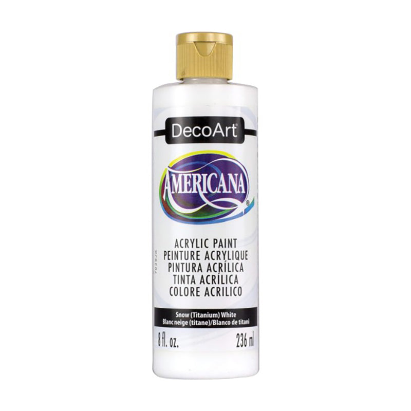 Snow (Titanium) White DA01 - DecoArt Americana Acrylics 236ml