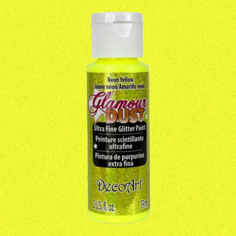 neon-yellow-dgd25-decoart-glamour-dust-glitter-paint-59ml