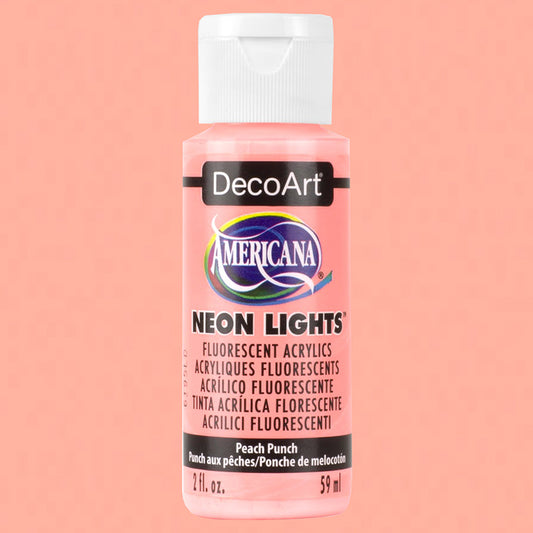 Peach-Punch-DA341-DecoArt-Americana-Neon-Lights-Acrylic-59ml