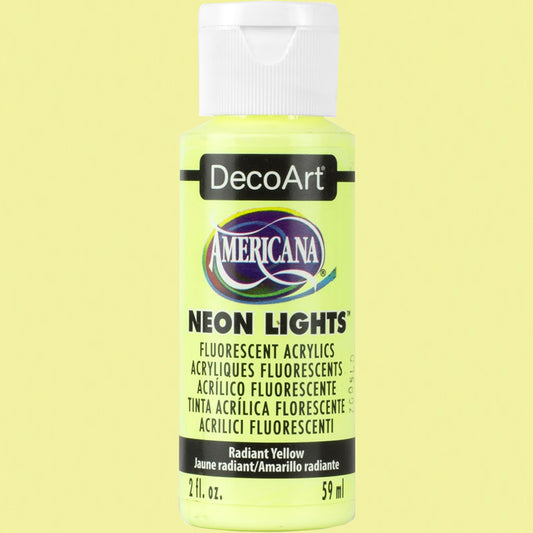 Radiant-Yellow-DA342-DecoArt-Americana-Neon-Lights-Acrylic-59ml