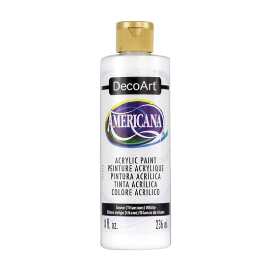 Snow (Titanium) White DA01 - DecoArt Americana Acrylics 236ml
