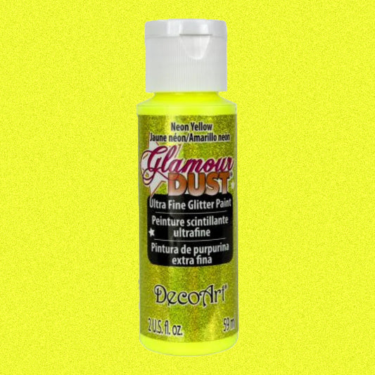 neon-yellow-dgd25-decoart-glamour-dust-glitter-paint-59ml